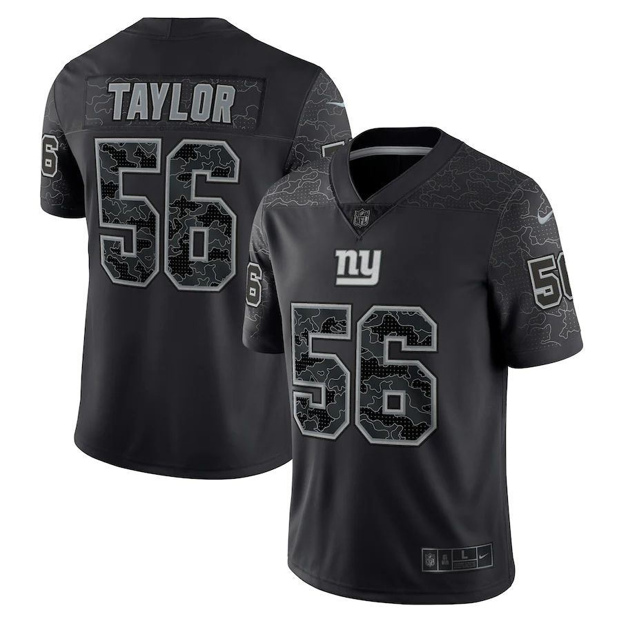 Men New York Giants #56 Lawrence Taylor Nike Black Retired Player RFLCTV Limited NFL Jersey